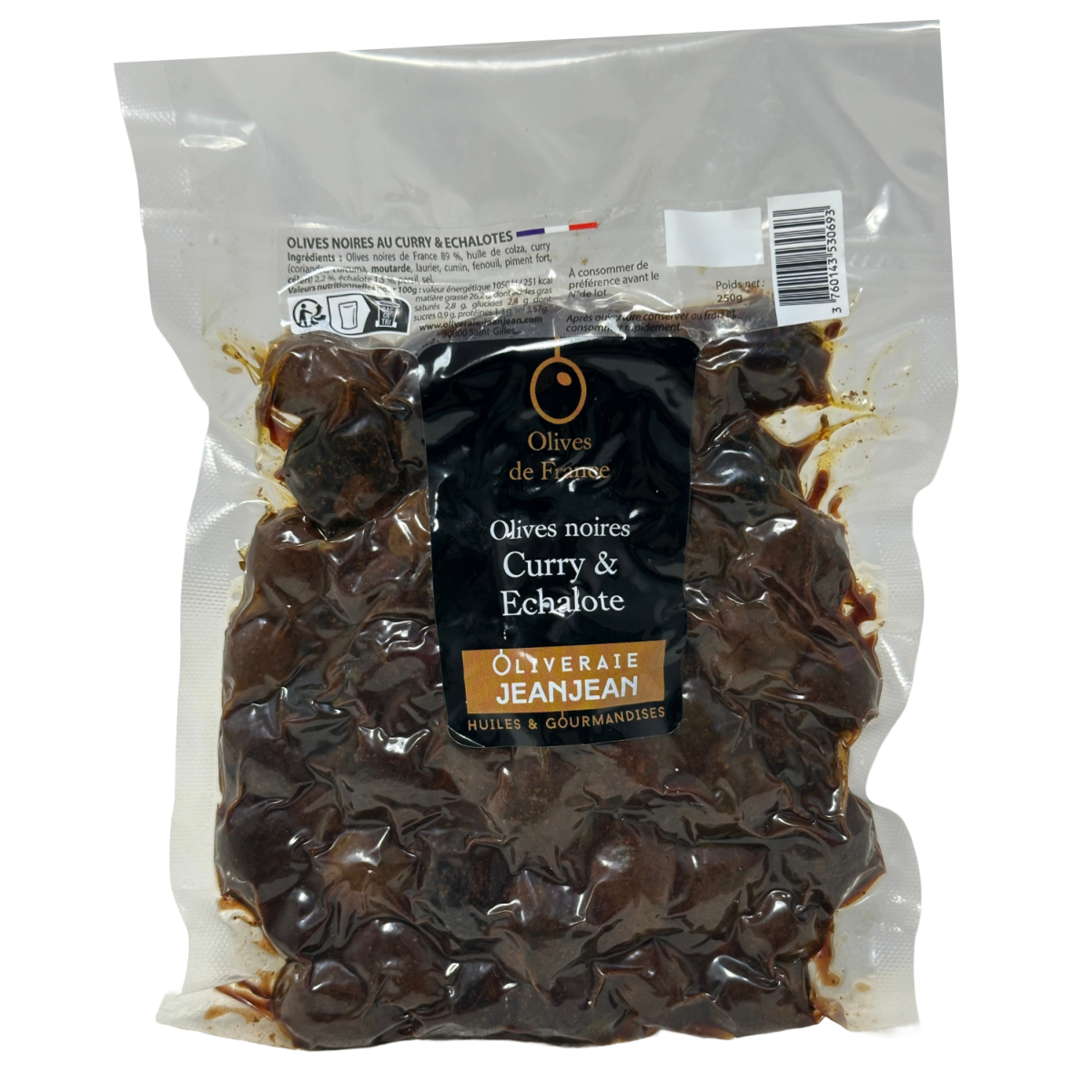 Olive Noire Curry & Echalote 250g