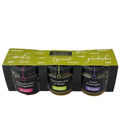 Coffret Trio Tapenades Motifs : tapenades Oliveraie Jeanjean