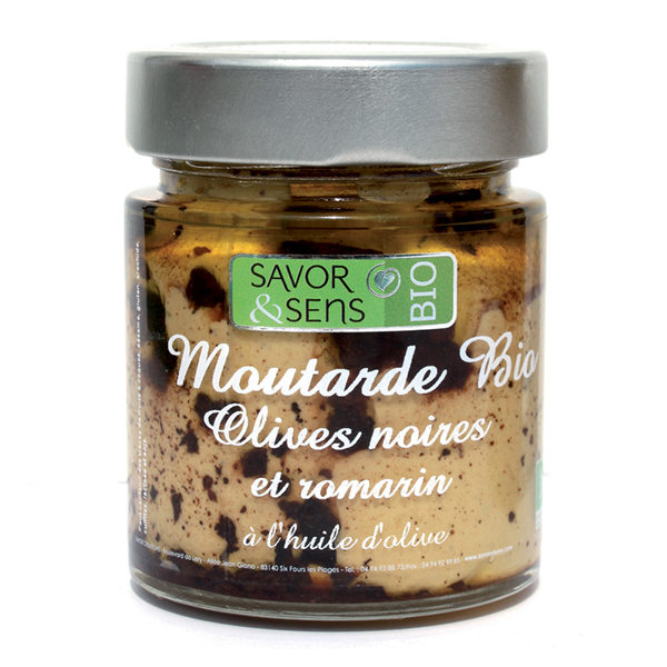 Moutarde Olives Noires et Romarin BIO 130g