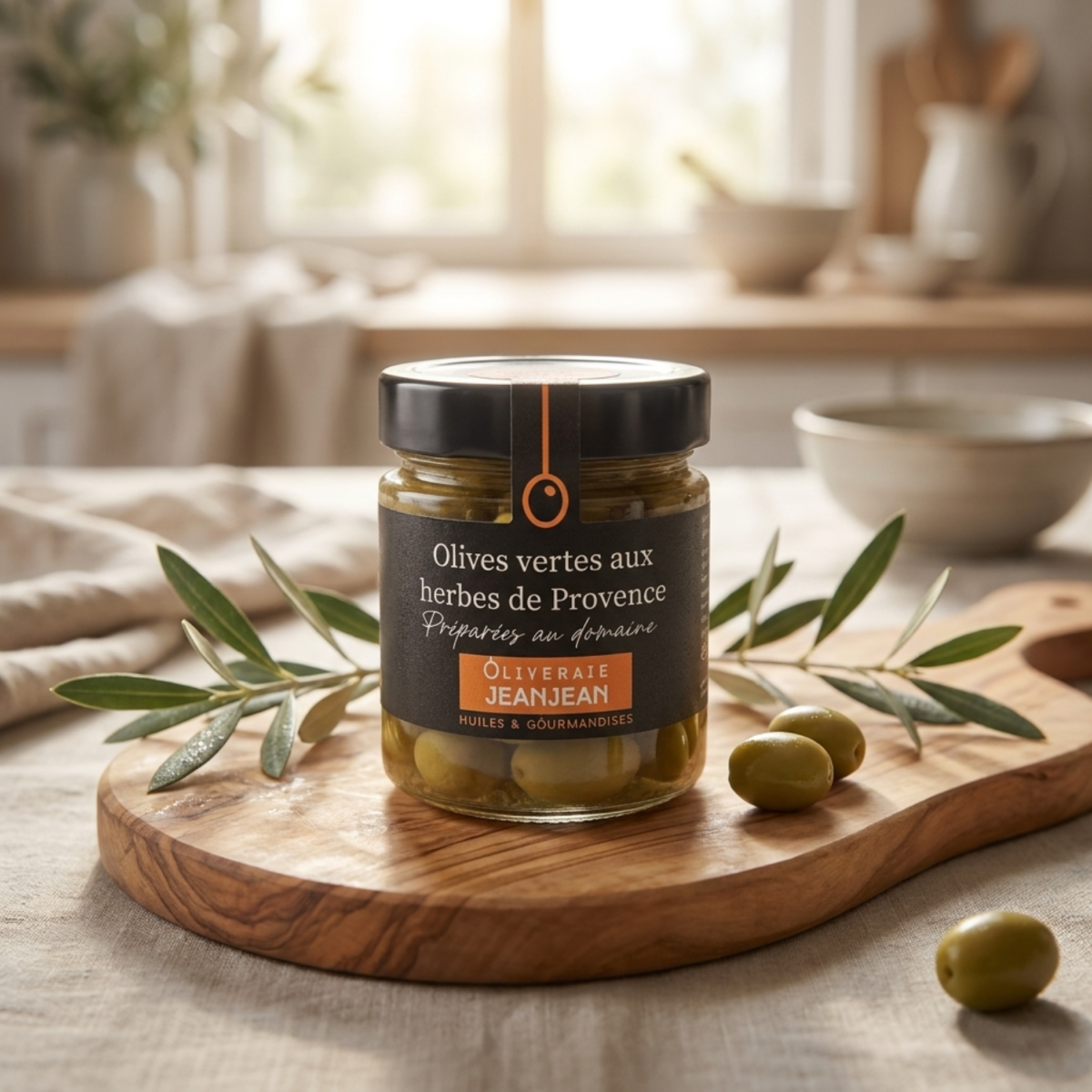 Olives Vertes aux herbes de Provence 120g 