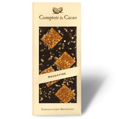 Tablette chocolat noir nougatine  90g