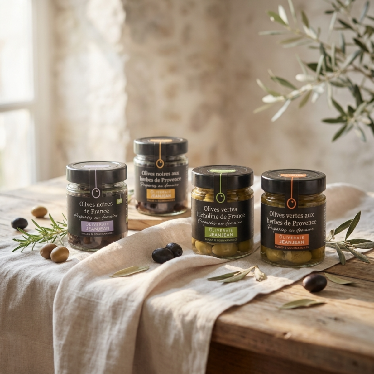 Olives Vertes aux herbes de Provence 120g 