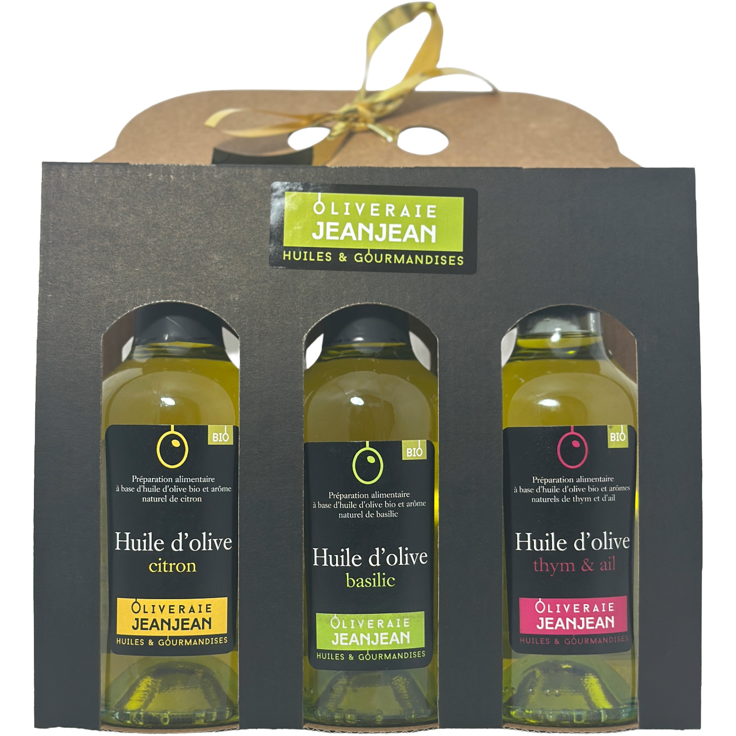 Trio aromatiques Estival : thym ail, basilic, citron x25cl