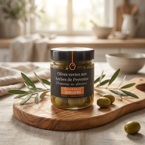 Olives Vertes aux herbes de Provence 120g 