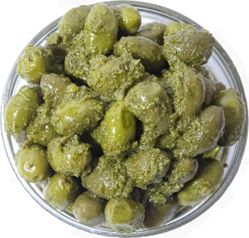 Olives vertes Picholine au pistou 250g 