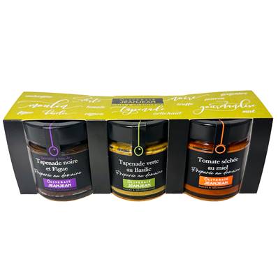 Coffret Trio Le Motif : tapenades Oliveraie Jeanjean