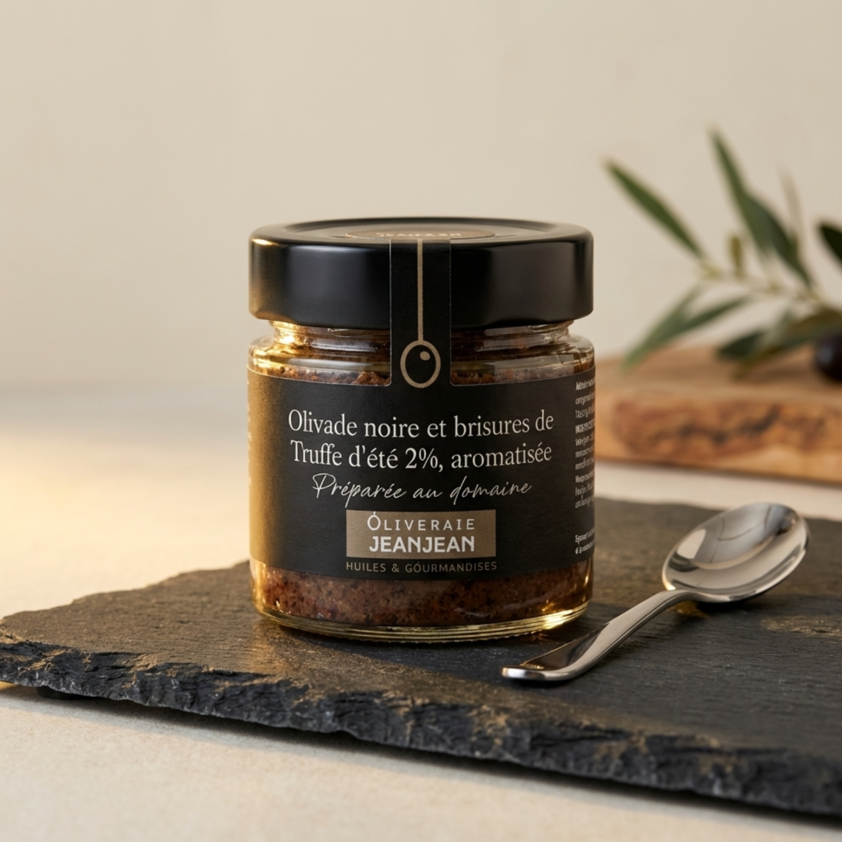 Olivade Noire et brisures de Truffe d'été 2%, aromatisée 100g