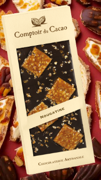 Tablette chocolat noir nougatine  90g